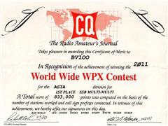2011 CQ WW WPX SSB Contest，亞洲第一